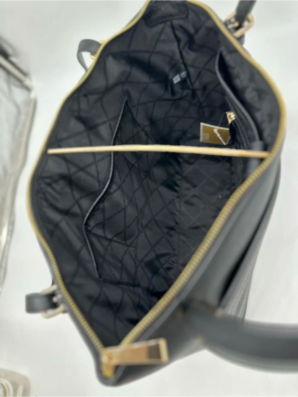 Michael Kors Black Tote with Gold Accents